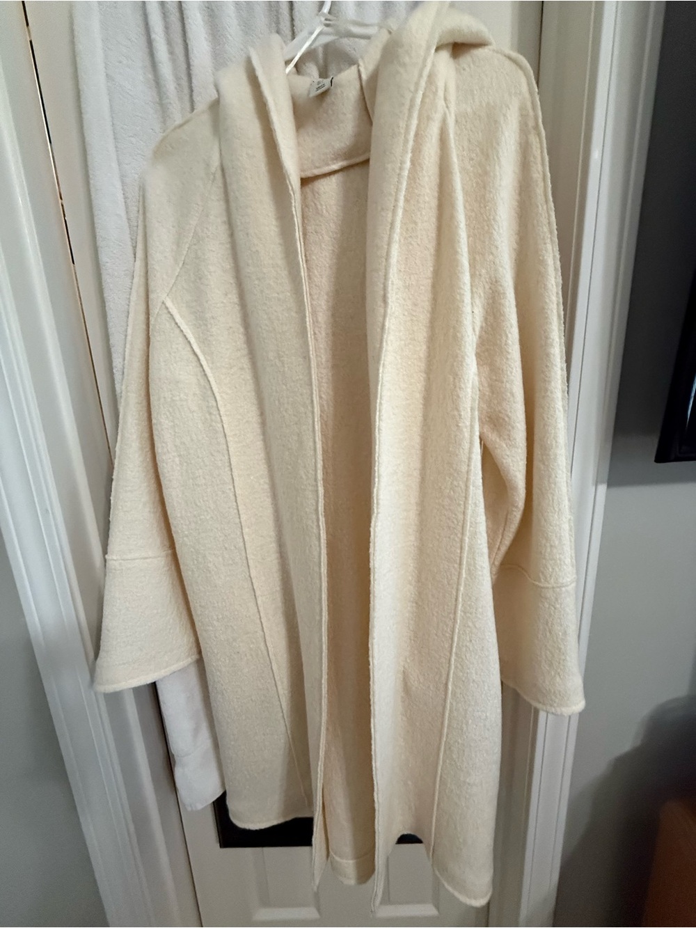 Joie Cream Hooded Open-Front Cardigan Sweater